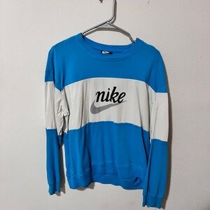 Nike Blue and White Sweatshirt